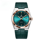 Green Leather Rose Gold