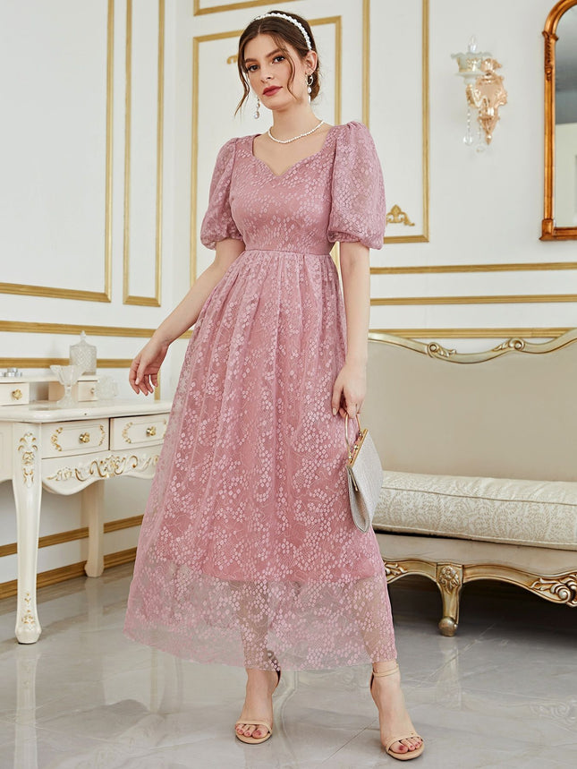 Fashionable Elegant Lace Jacquard Women's Dress