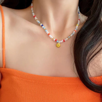 Candy Colored Dopamine Necklace Versatile For Women