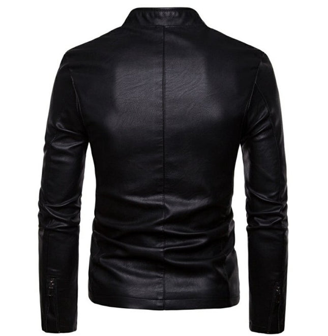 Large Size English PU Leather Jacket Jacket