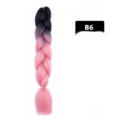 Color Big Braid African Chemical Fiber High Temperature Silk Wig Gradient