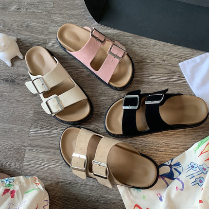 Informele Somerdrag vir Vroue Birkenstock-skoene Gordelgesp-halfpantoffels