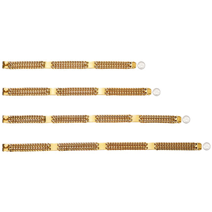 Double Row Gold ID Brand Metal Dog Chain Collar