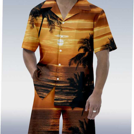 Fashion Printed Shirt 3D Men's Suit