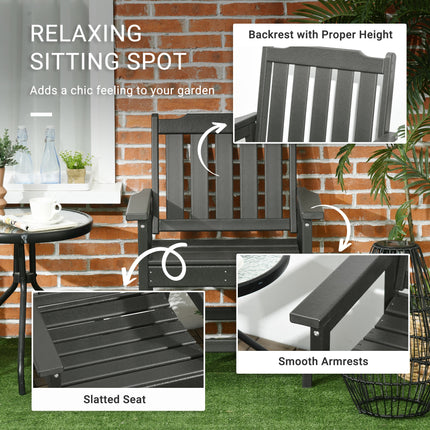 2-Stuk Alleweer-Stoele, HDPE Patio-Eetkamerstoelstel, Swaardiens Houtagtige Buitemeubels, Grys