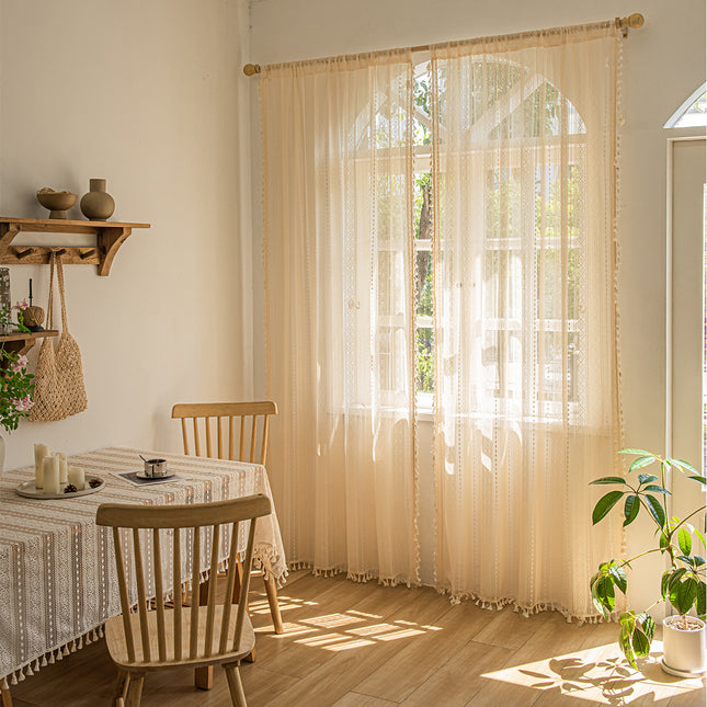Houtkleur Kant Sitkamer Slaapkamer Vensterskerm