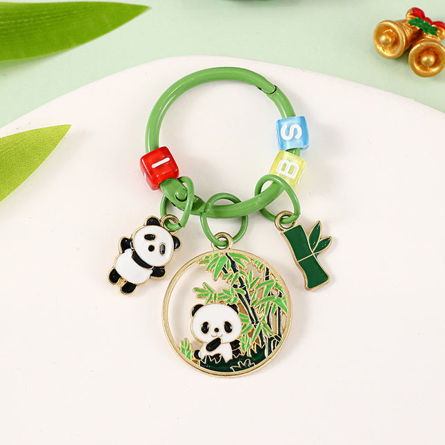 Creative Cartoon Panda Tag Pendant Cute Car Key Ring