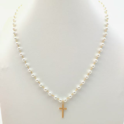 Pêrelkruisketting Ligluukse Eenvoudige En Stylvolle Hanger
