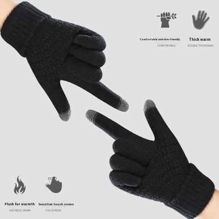 Men's Cashmere-like Thickened Reverse Needle Jacquard Women's Fashionable Warm