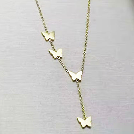 Lxalry 18K Gold Plated Celestial Necklace   Butterfly   Heart Charm Stainless Steel Jewelry  Skin Safe Hypoallergenic Gift For Women Wife Mom  Romantic Everyday   Wedding Glow