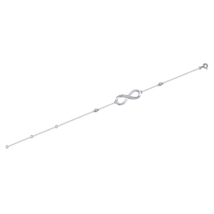 Hierdie luukse en modieuse ligte luukse juweliersware silwer armband, versier met topgehalte moissanite, is van S925 silwer gemaak en met platinum geëlektroneer.