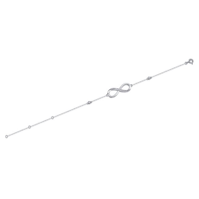 Hierdie luukse en modieuse ligte luukse juweliersware silwer armband, versier met topgehalte moissanite, is van S925 silwer gemaak en met platinum geëlektroneer.