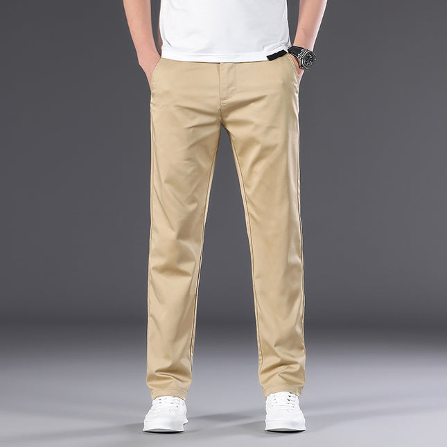 Summer Business Straight Men's High Waist Plus Size Loose Thin Trousers Breathable