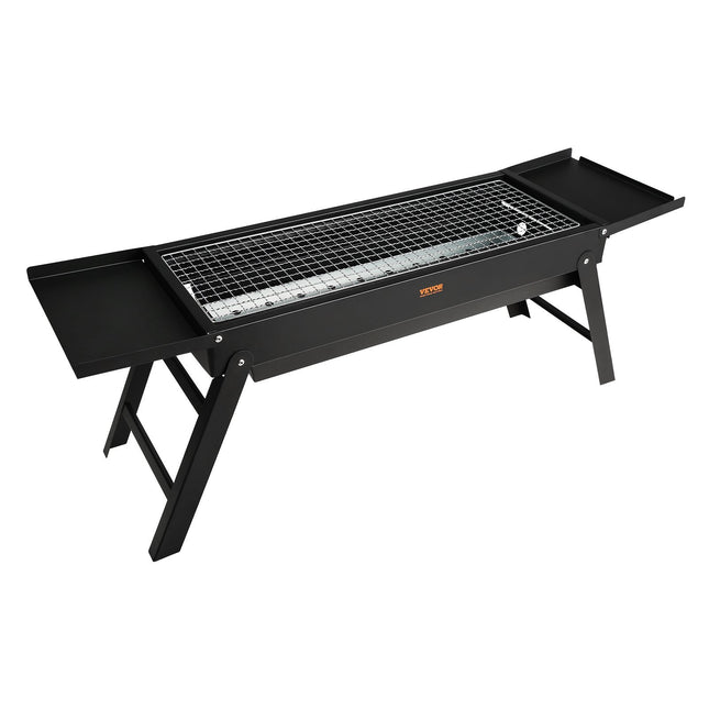 VEVOR 23 Inch Portable Charcoal Grill, Compact Foldable Grill, Heavy Duty Steel BBQ Grill, Mini Smoker For Travel, Outdoor Cooking, Barbecue Camping, Picnic, Patio Black