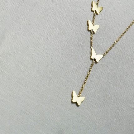 Lxalry 18K Gold Plated Celestial Necklace   Butterfly   Heart Charm Stainless Steel Jewelry  Skin Safe Hypoallergenic Gift For Women Wife Mom  Romantic Everyday   Wedding Glow