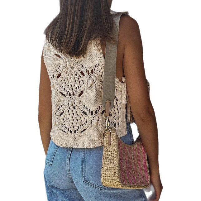 Sleeveless Hollow Vest Jacket Women's Clothing