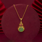 Jasper Gourd With Cross Chain