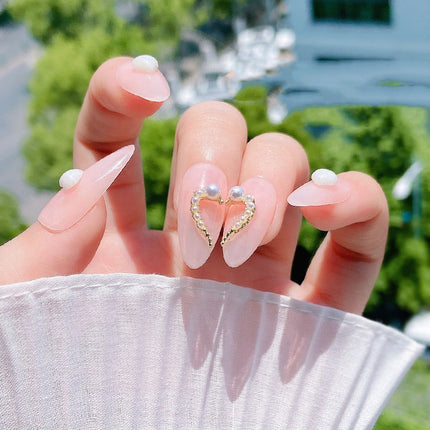 Naelkuns DIY Liefdeshart Allooi Juweliersware Nagelstuk Nagelversiering Strass