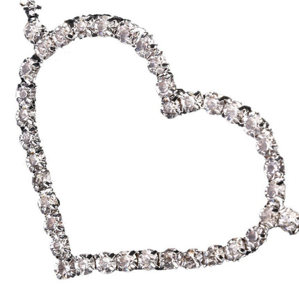 Eenvoudige Enkellaag Hartvormige Strass Middelketting Liggaamskettings