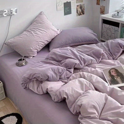 Soft Washed Cotton Bedding Four-Piece Set College Dorm Bed Sheet And Duvet Cover Three-Piece Set