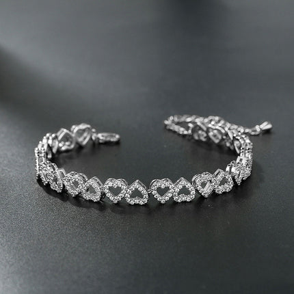 Meisies Hoëgraadse Diamant Armband Met Volle Diamant Hart