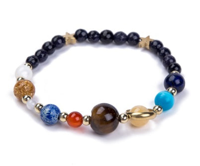 Heelal Sterrestelsel Agt Planete Sonnestelsel Voogster Natuursteen Krale Armband