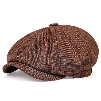 Men's Plus Size British Big Head Octagonal Hat