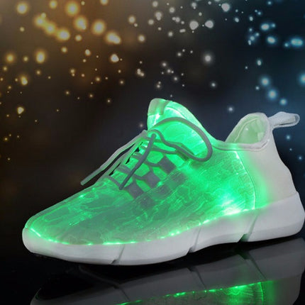 Fiber Optic LED Shoes USB Recharge Glowing Sneakers Man Llight Up Shoes