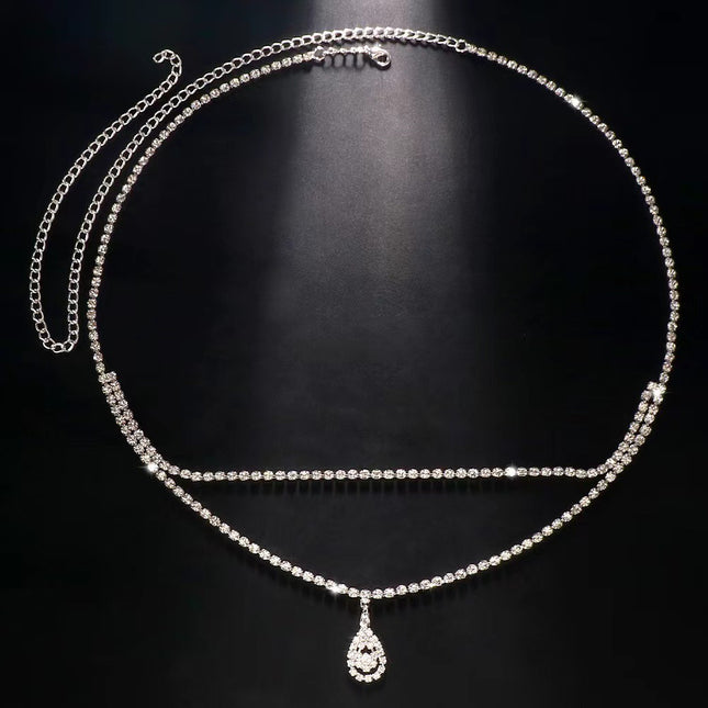 Veellaagse Strass Middellyf Vroulike Sexy Lyfkettings