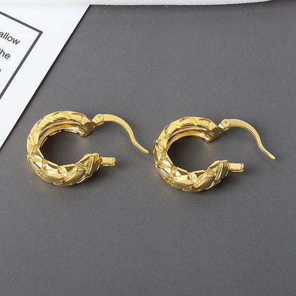 Women's Korean-style Diamond-embedded Gold-plated Ins Internet-famous Versatile Earrings