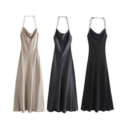 Women's European And American Style High Waist Backless Mid-length