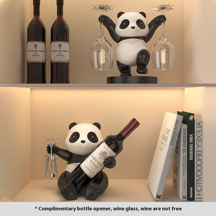 Panda Rooi Wynrak Versiering Wynkas Kombinasie Lig Luuks