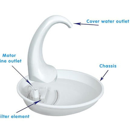 Automatic Swan Pet Cat Water Dispenser Drinking Bowl