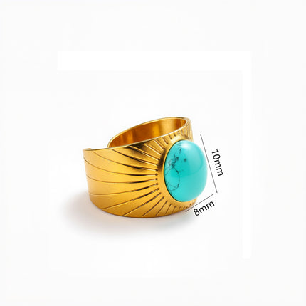 18k Gold-Plated European And American Style Stainless Steel Round Ring