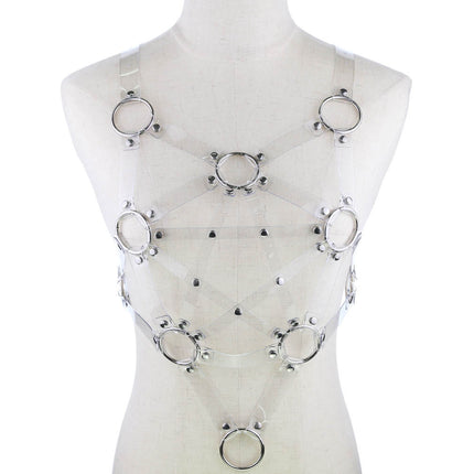 Pentacle body leather jacket