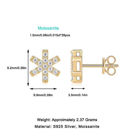 Frost Feather - Premium Moissanite Luxury Fashion Light Luxury Jewelry Stud Earrings S925 Silver Electroplated Gold