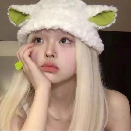 Plush Knitted Warm Ear Protection Woolen Hat