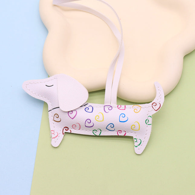 Leather Cartoon Spot Sausage Dog Hanging Leather