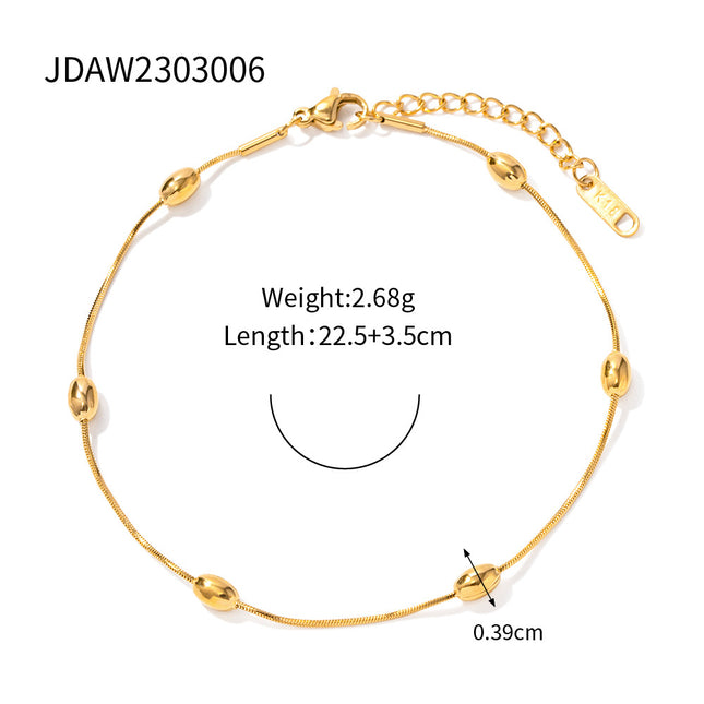 Beach Versatile Women's Simple Bohemian Color Bead Anklet