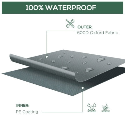 Outsunny 97 X 65X 26 Swaar Diens Buitelug Seksionele Bankoortrek, Waterdigte Patio Meubel Oortrek Vir Weerbeskerming, Grys