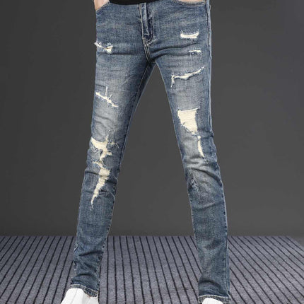 Men's Fashion Slim Fit Skinny Stretch Ripped Jeans