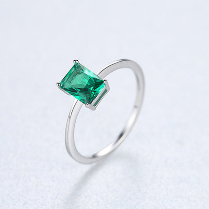 Imperial Groen Ring S925 Silwer Diamant Ring