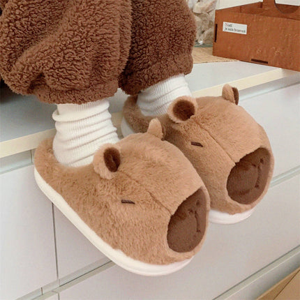 Tuis Warm Oulike Spotprent Capybara Katoen Pantoffels
