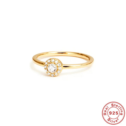 Wind Rounded Corner Moissanite-ring 18K Goud