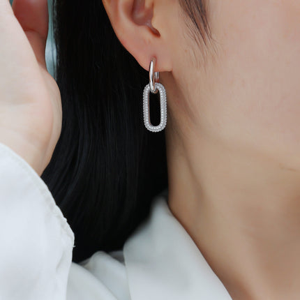 Top-quality Moissanite Luxury And Fashionable Light Luxury Jewelry Silver Stud Earrings S925 Silver Plated Platinum