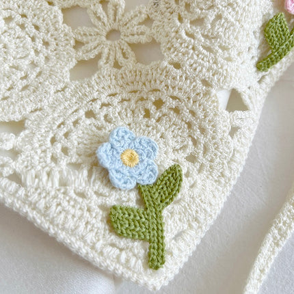French Style Triangular Binder Retro Headcloth Knitted Headdress Photo