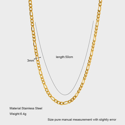 INS Hip-hop-styl Figaro-ketting vlekvrye staal halssnoer