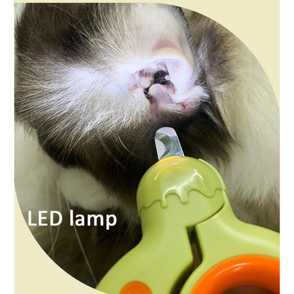 Donuts Lovely Pet Nail Clippers Cat Nail Clippers Dog Nail Knife LED Light Illuminates Blood Line Safe Nail Clippers