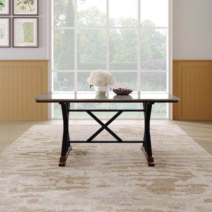 Sintered Stone Dining Table, 63 Modern Gray Rectangular Kitchen Dinner Table, Faux Marble Dining Room Table With X-shaped Metal Legs And Solid Wood Base, Scratch And Heat Resistant, Table Only