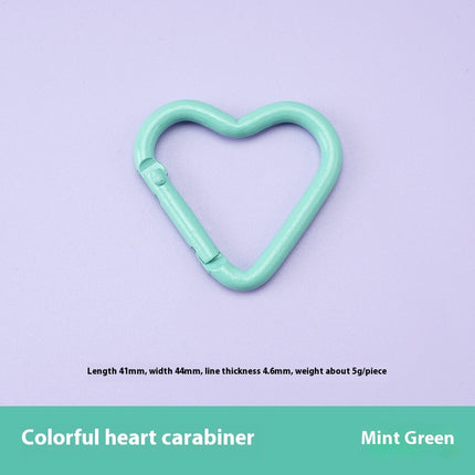 Love Heart Climbing Button Carabiner Heart-shaped Aluminum Alloy DIY Water Bottle Buckle Keychain Accessories